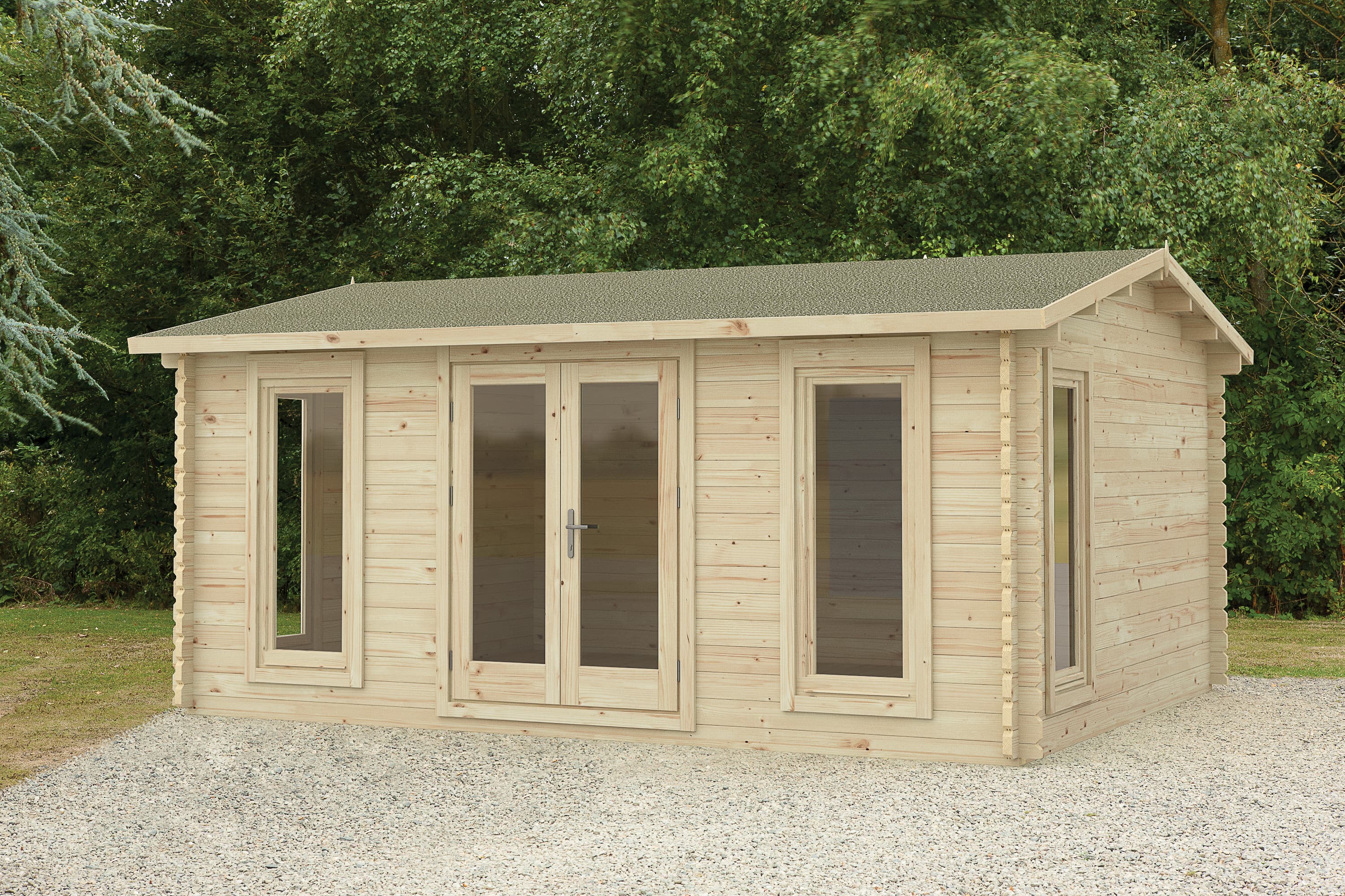 Forest Garden 5 x 4m Rushock Apex Log Cabin No Underlay Home Delivered