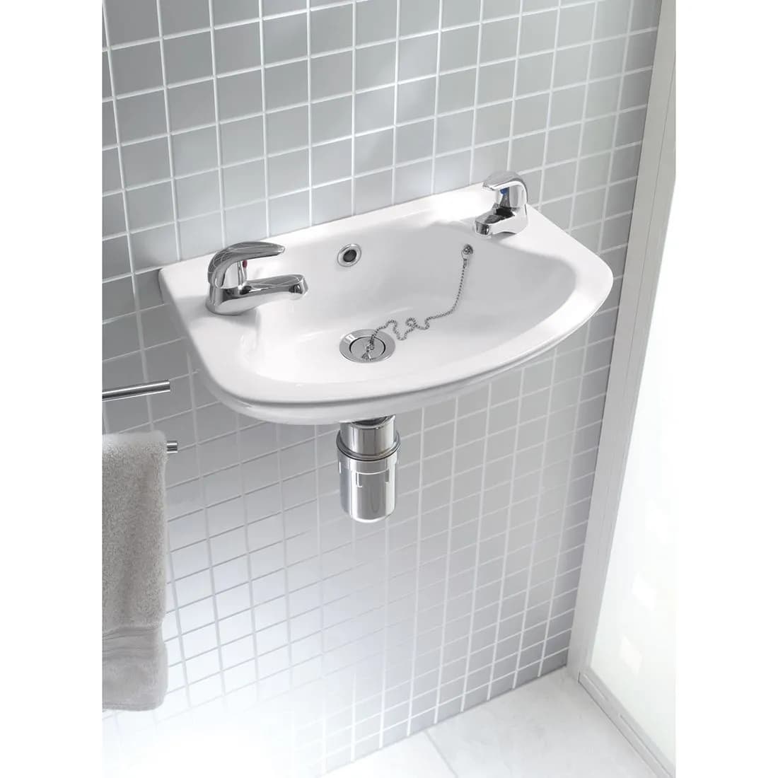 Atlas Pro Cloakroom Basin 36Cm 2 Tap Hole White