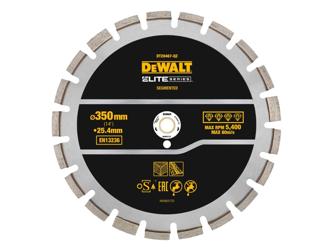 DEWALT Power Tools ELITE SERIES™ Asphalt Diamond Segmented Wheel 350 x 25.4mm DT20467-QZ