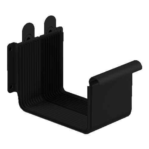 Square Steel Gutter Union - 125mm Black
