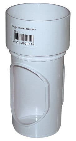 FloPlast Round Downpipe Access Pipe - 68mm White