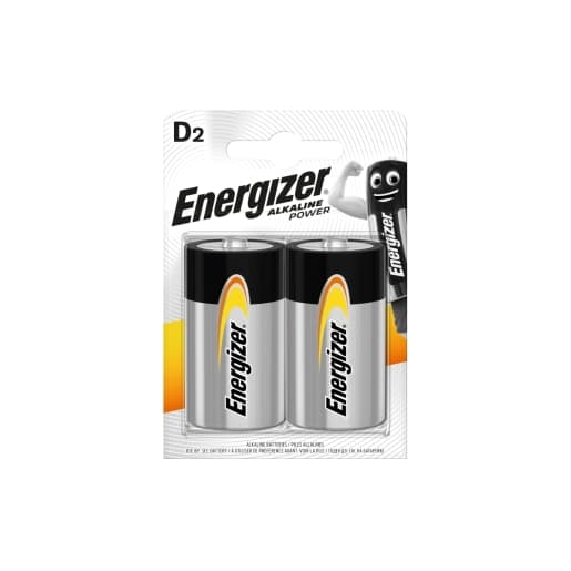 Energizer Alkaline Power D E95 BP Batteries 2 Pack