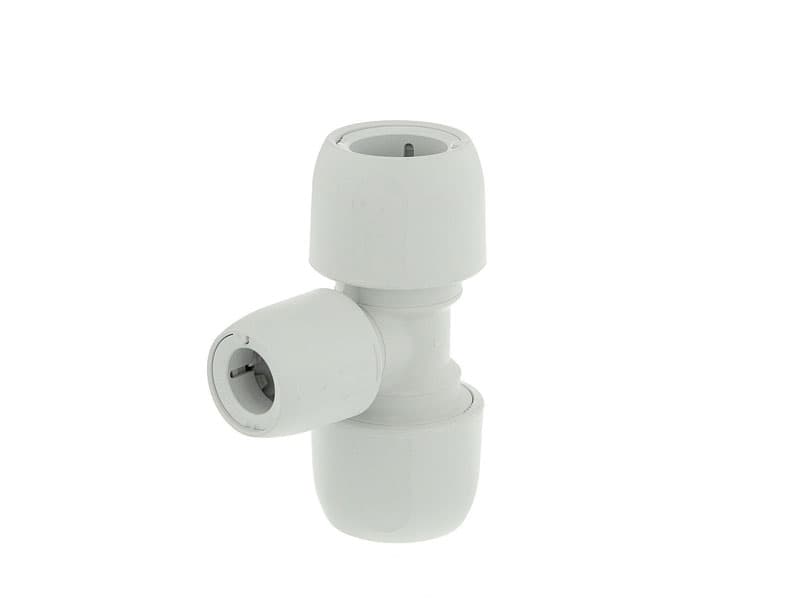 Hep2O branch reduced tee 90 degree white 22x22x15mm