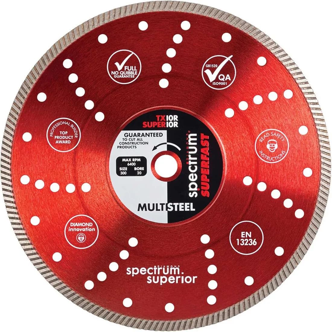 Superfast Superior Multi Steel Diamond Blade Tx10R-300/20