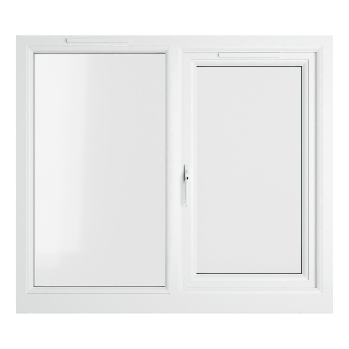 uPVC White Double Glazed Window - Left Handed - Side Hung - Clear Glass - 1190 x 1190mm