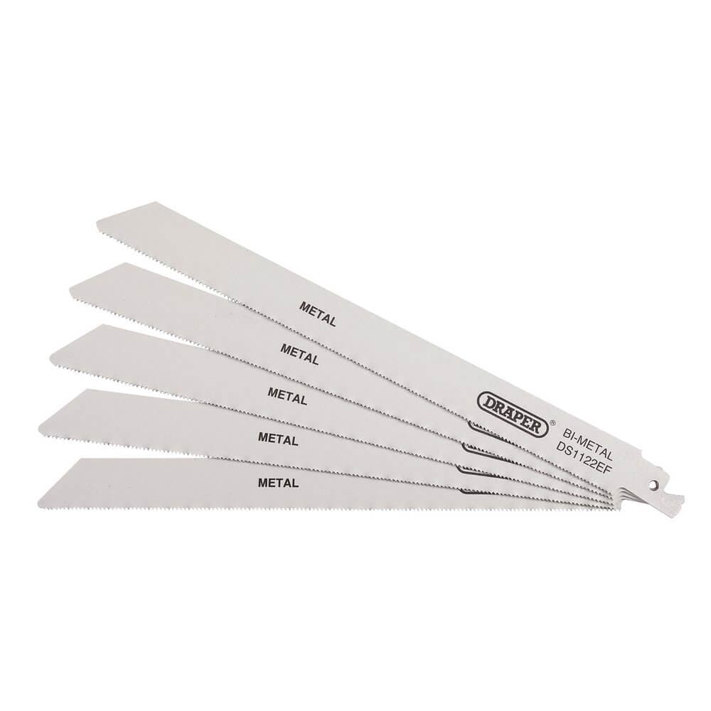 Draper 38631 Bi-Metal Reciprocating Saw Blades For Metal Cutting 225Mm 18Tpi (Pack Of 5) each 5