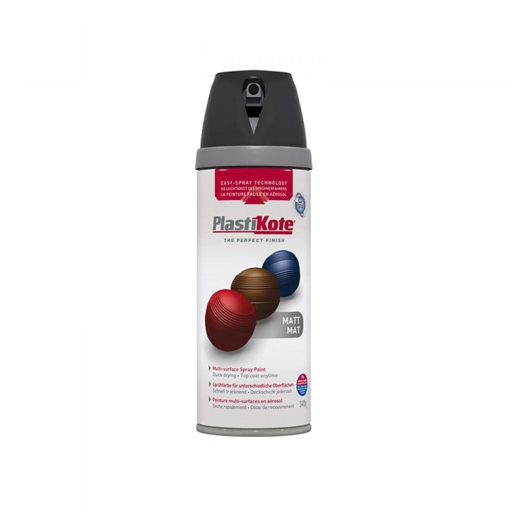 Plastikote 023101 Twist & Spray Matt Black 400Ml
