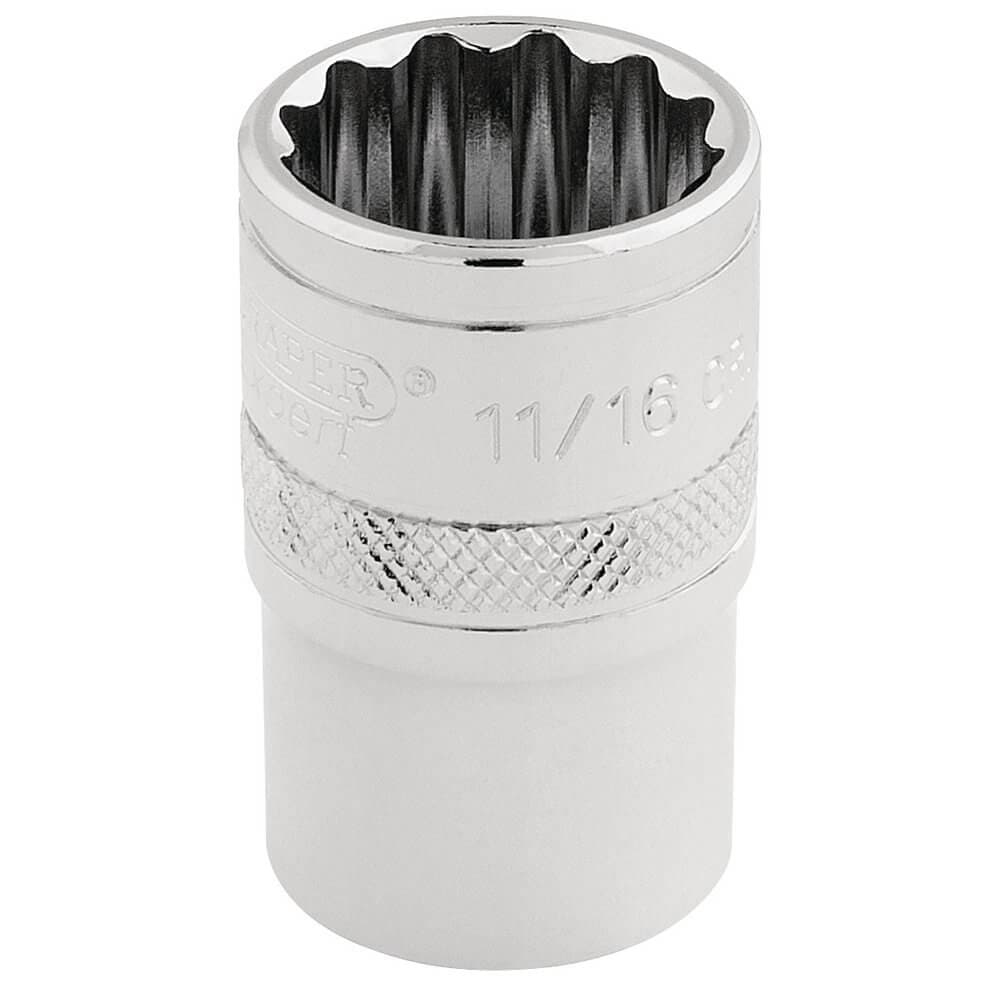 Draper Expert 33644 Hi-Torq® 12 Point Socket 1/2in Sq. Dr. 11/16in each