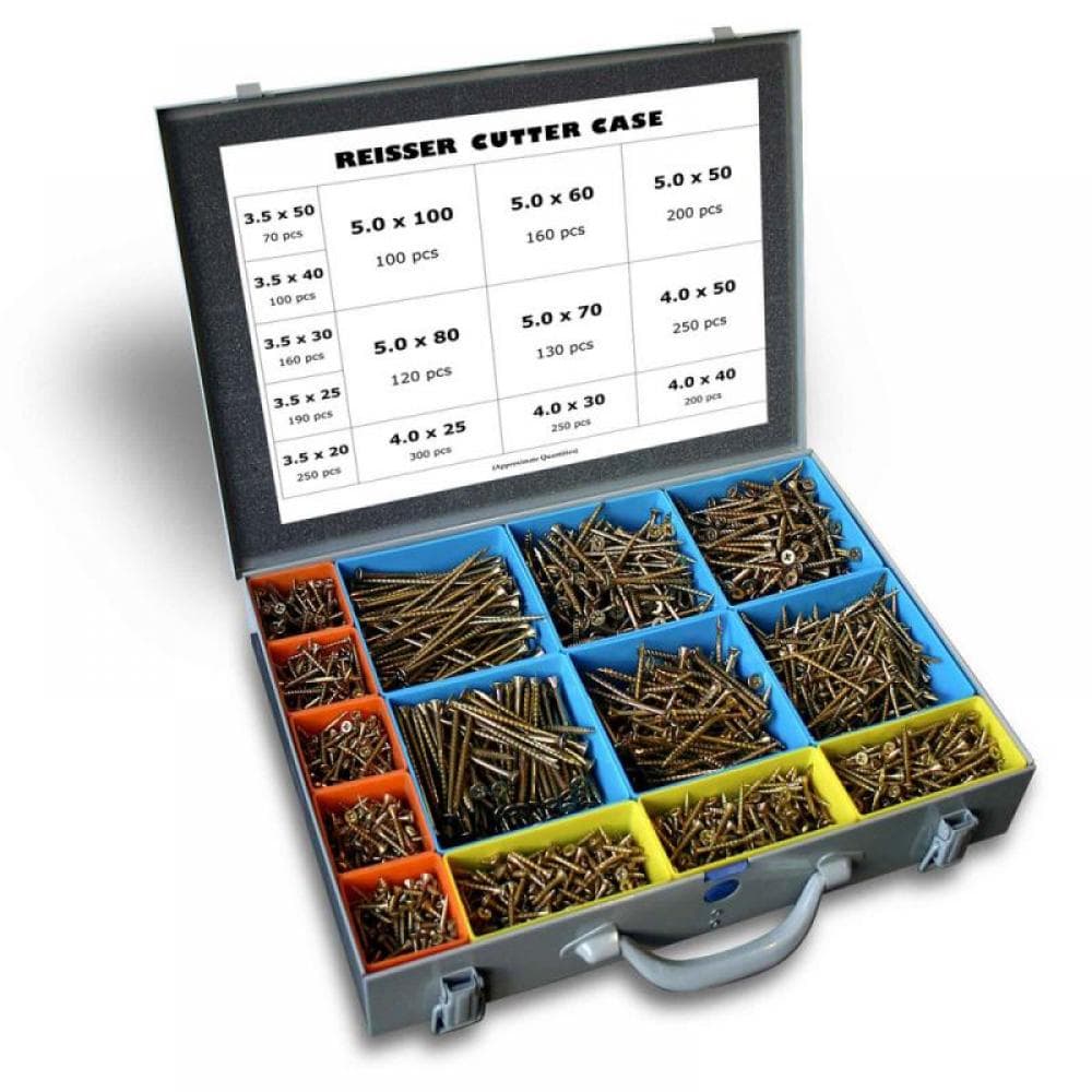 Reisser SC214.MYCUTT 2480 Piece Assorted Cutter Woodscrew In Steel System Case