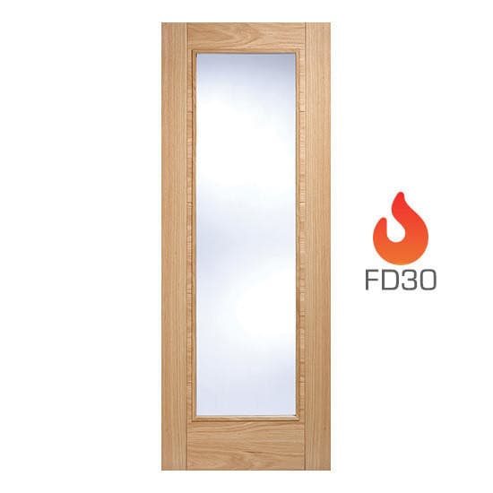 Vancouver Pre-finished Oak Glazed Pattern 10 Internal FD30 Fire Door