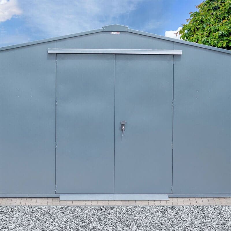 10' x 14' Asgard Garrison Police Preferred Metal Bike Workshop Shed (3.11m x 4.57m)