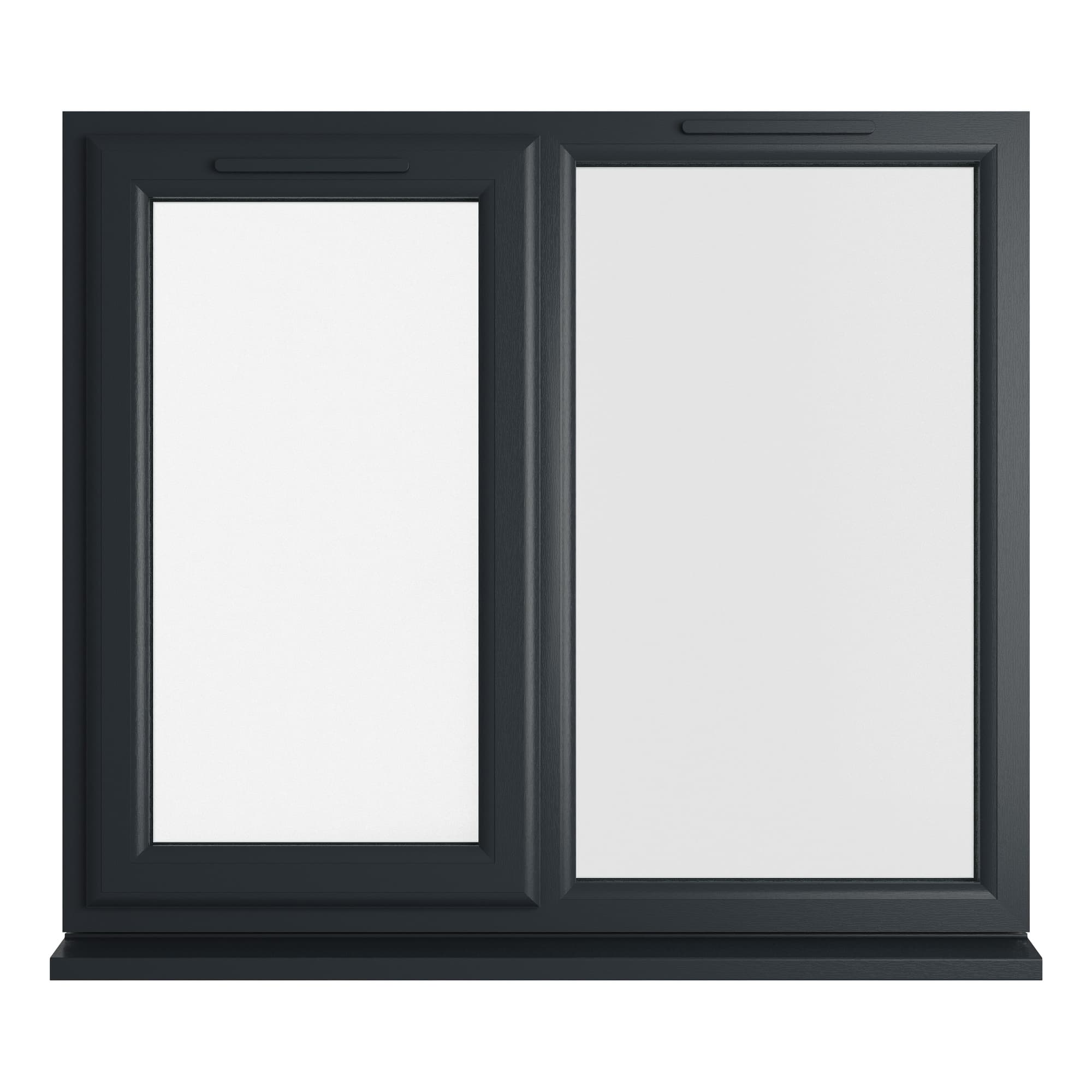 Crystal Triple Glazed uPVC Grey/White Window Left Hung 1190mm x 1190mm Clear