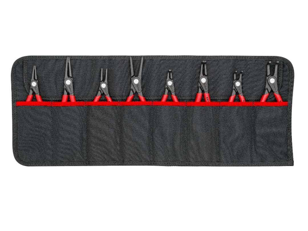 Knipex 00 19 58 V02 Tool Roll Circlip Plier Set, 8 Piece 00 19 58 V02