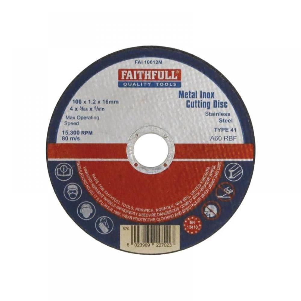Faithfull Metal Cut Off Disc 100 x 1.2 x 16mm