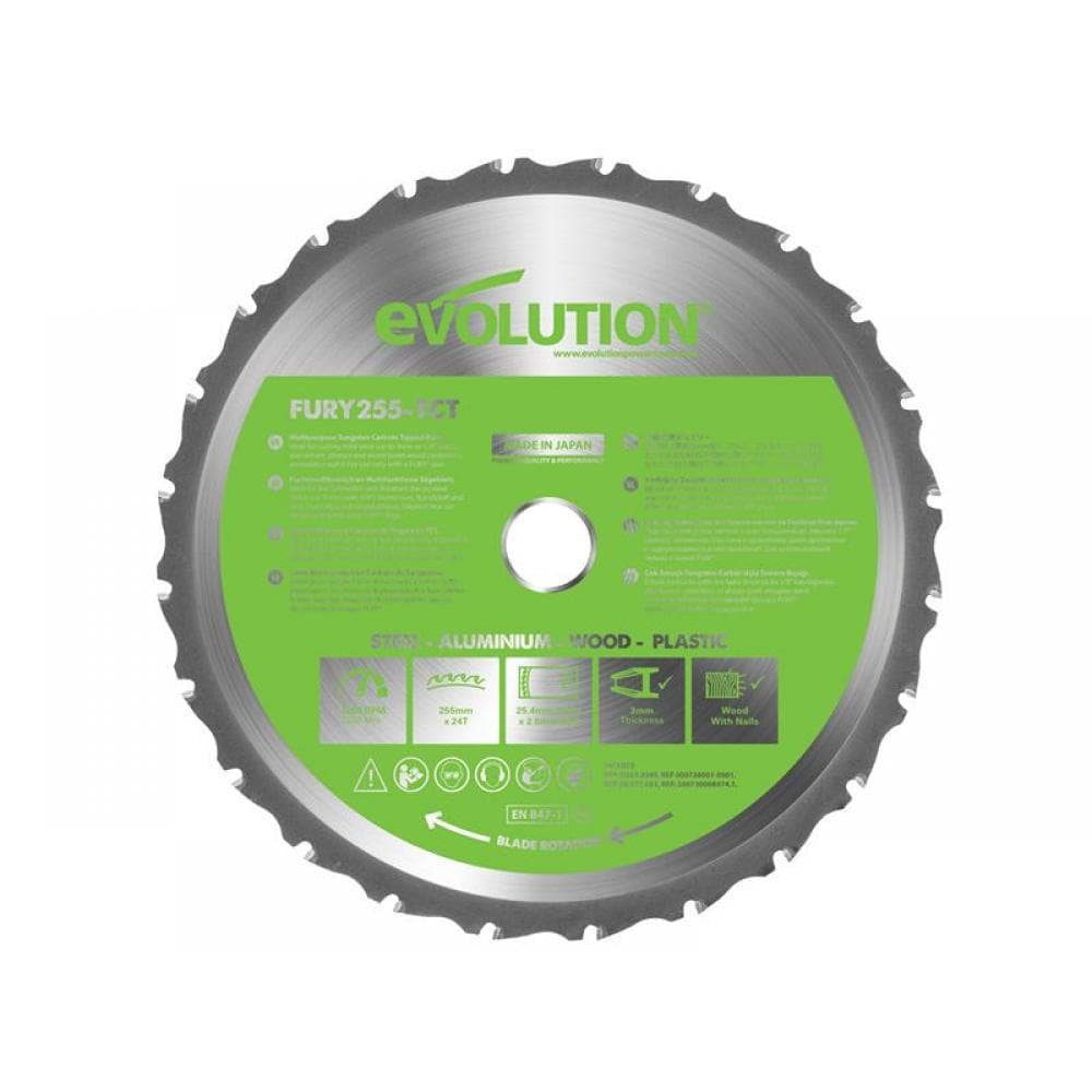 Evolution FURYBLADE255MULTI Fury® Multi-Purpose Tct Circular Saw Blade 255 X 25.4Mm X 24T