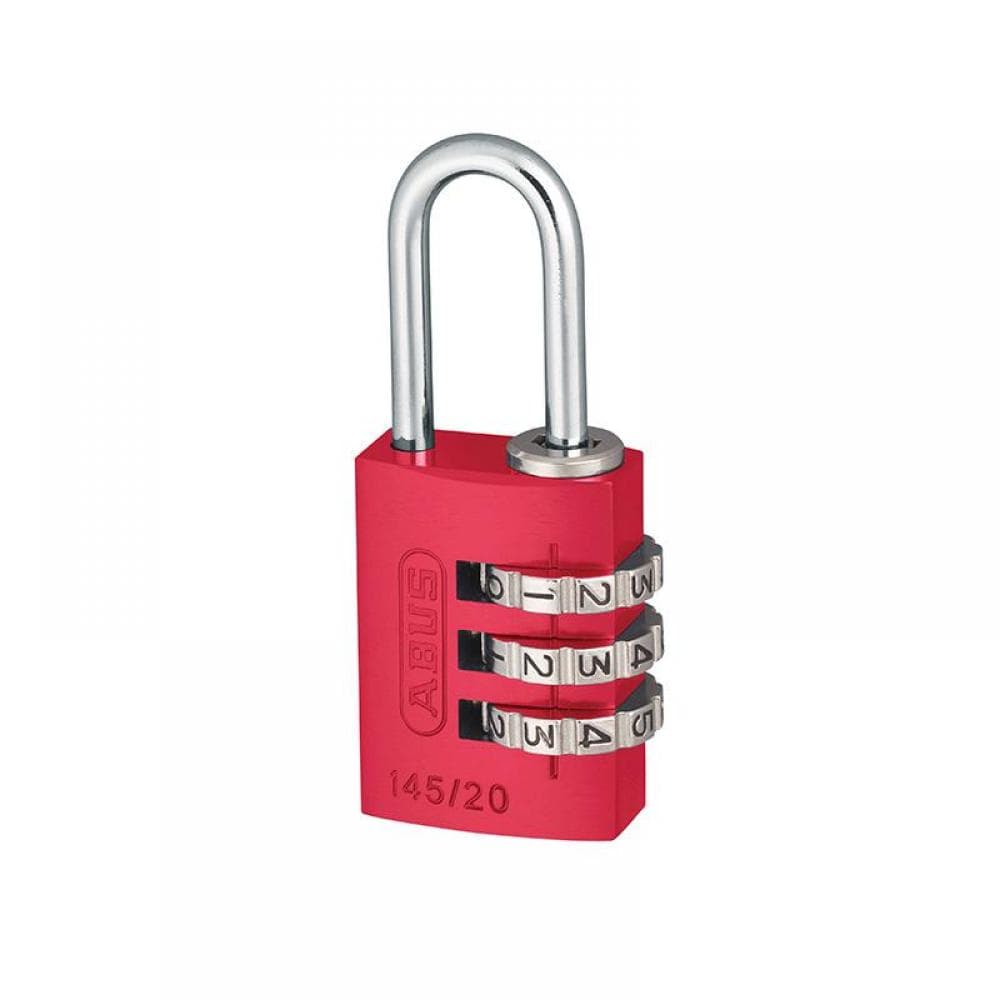 Abus Mechanical 46569 145/20 20Mm Aluminium Combination Padlock Red 46569