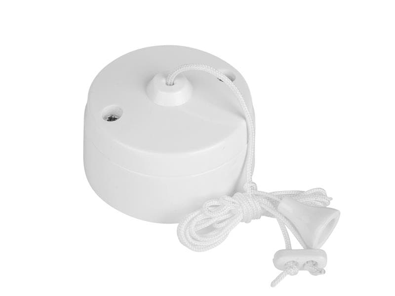 Dencon 1750NB White Ceiling Pull Switch 1-Way 6A