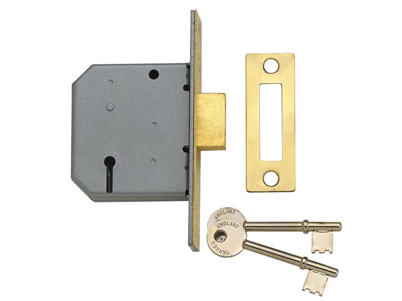 Yale Locks 650322105025 Pm322 3 Lever Mortice Deadlock Polished Brass 65Mm 2.5In