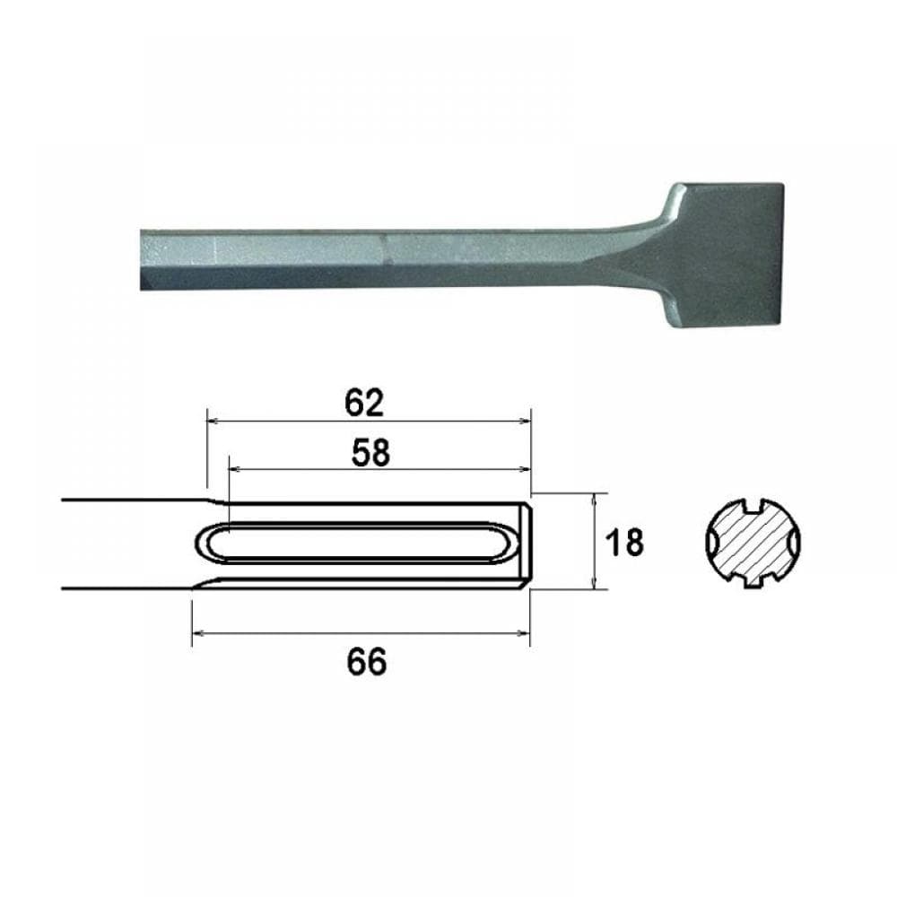 Faithfull Sds Max Straight Scaling Chisel 50 X 400Mm