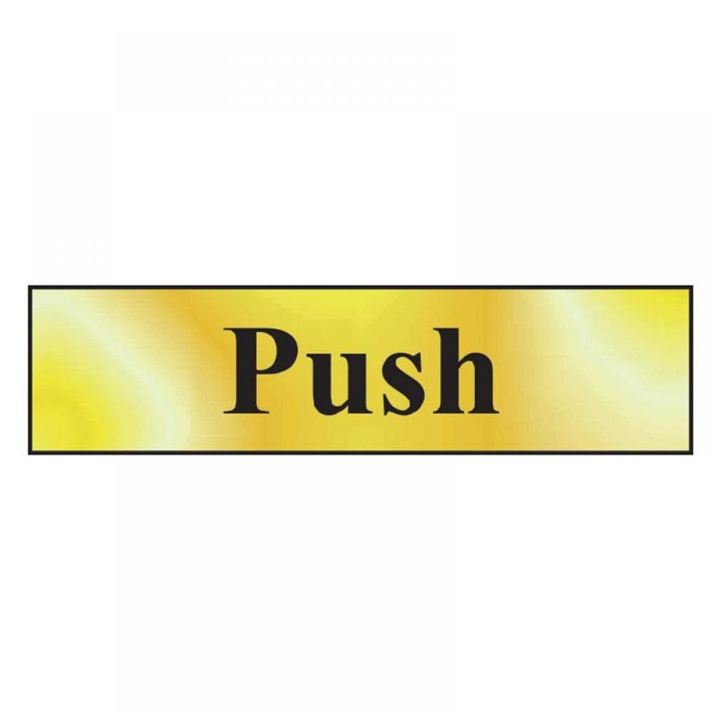 Scan 6031 Push - Polished Brass Effect 200 X 50Mm