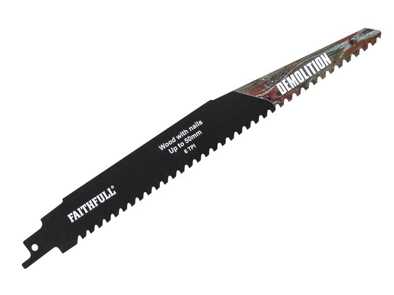 Faithfull FAISBS1140HM S1140Hm Demolition Carbide Sabre Saw Blade 228Mm X 6 Tpi