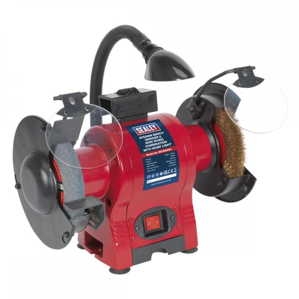 Sealey BG150XWL Bench Grinder Ø150Mm & Wire Wheel Combination With Worklight 250W/230V