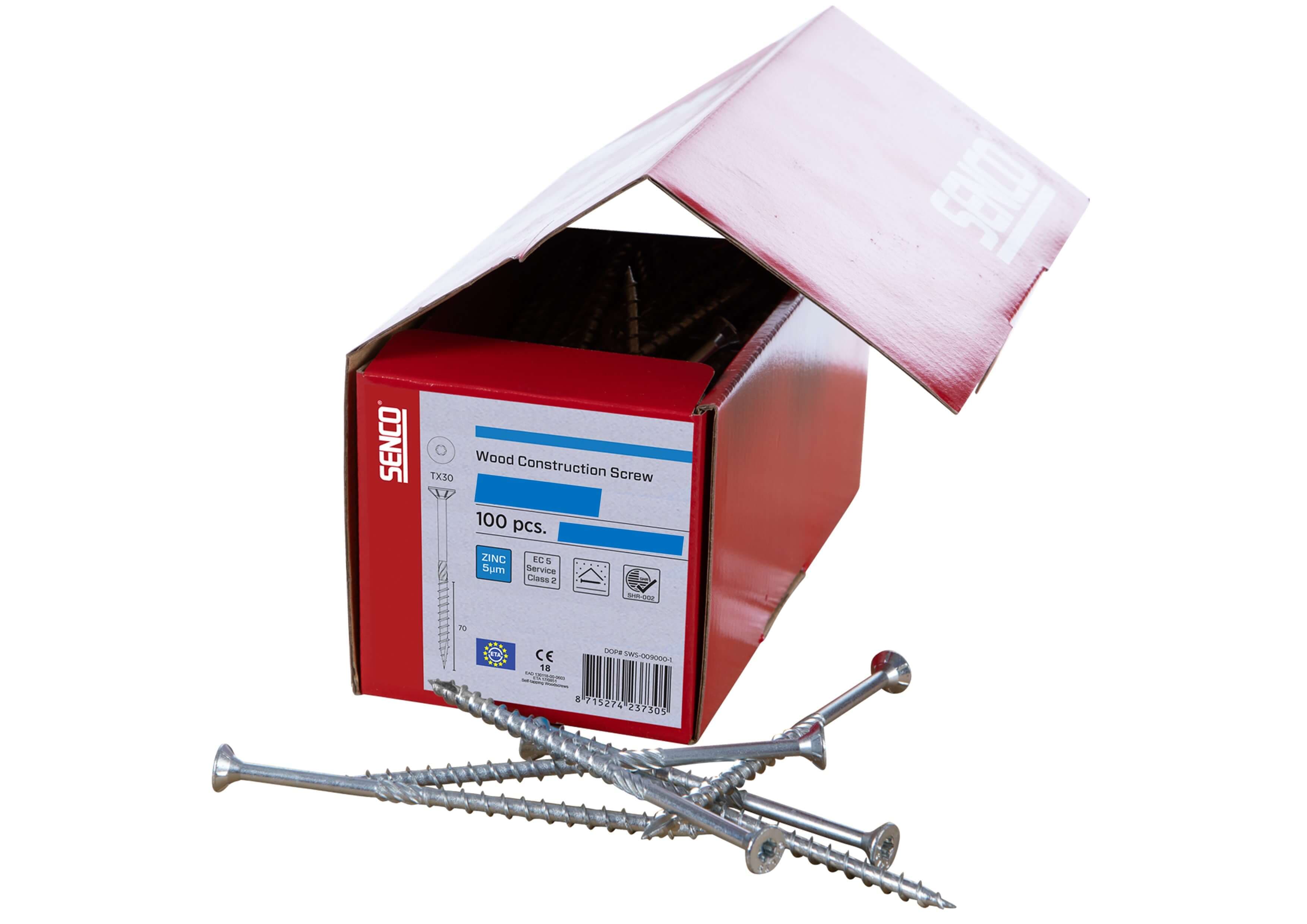 Senco HBS-60120-CH30 Hbs Wood Construction Screw Ch T30 Bz 6 0X120Mm BOX 100