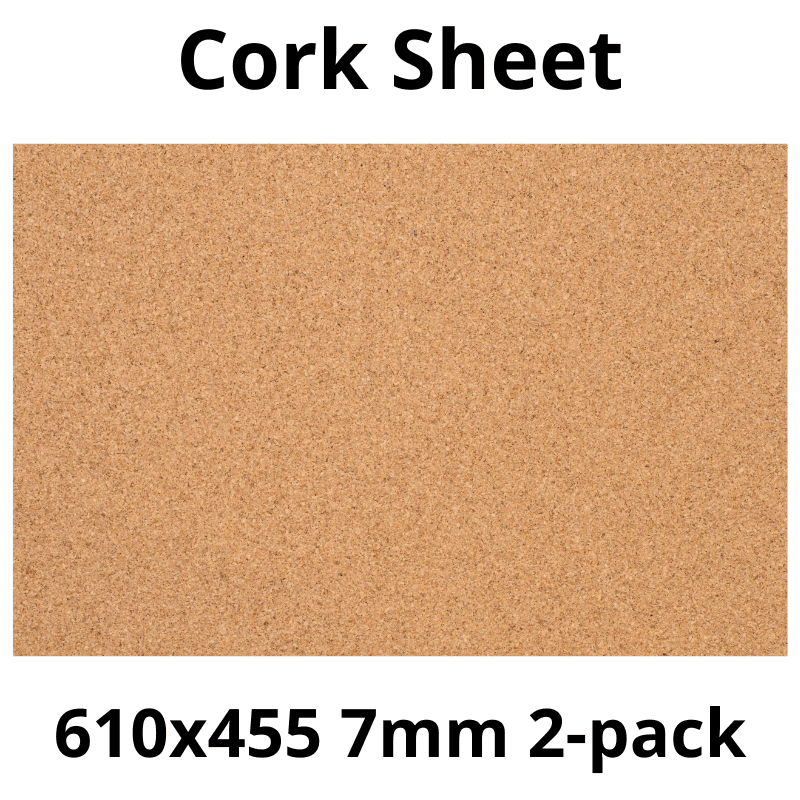 Cork Sheet - 610x455mm - 7mm - Décor and DIY - Pack of 2