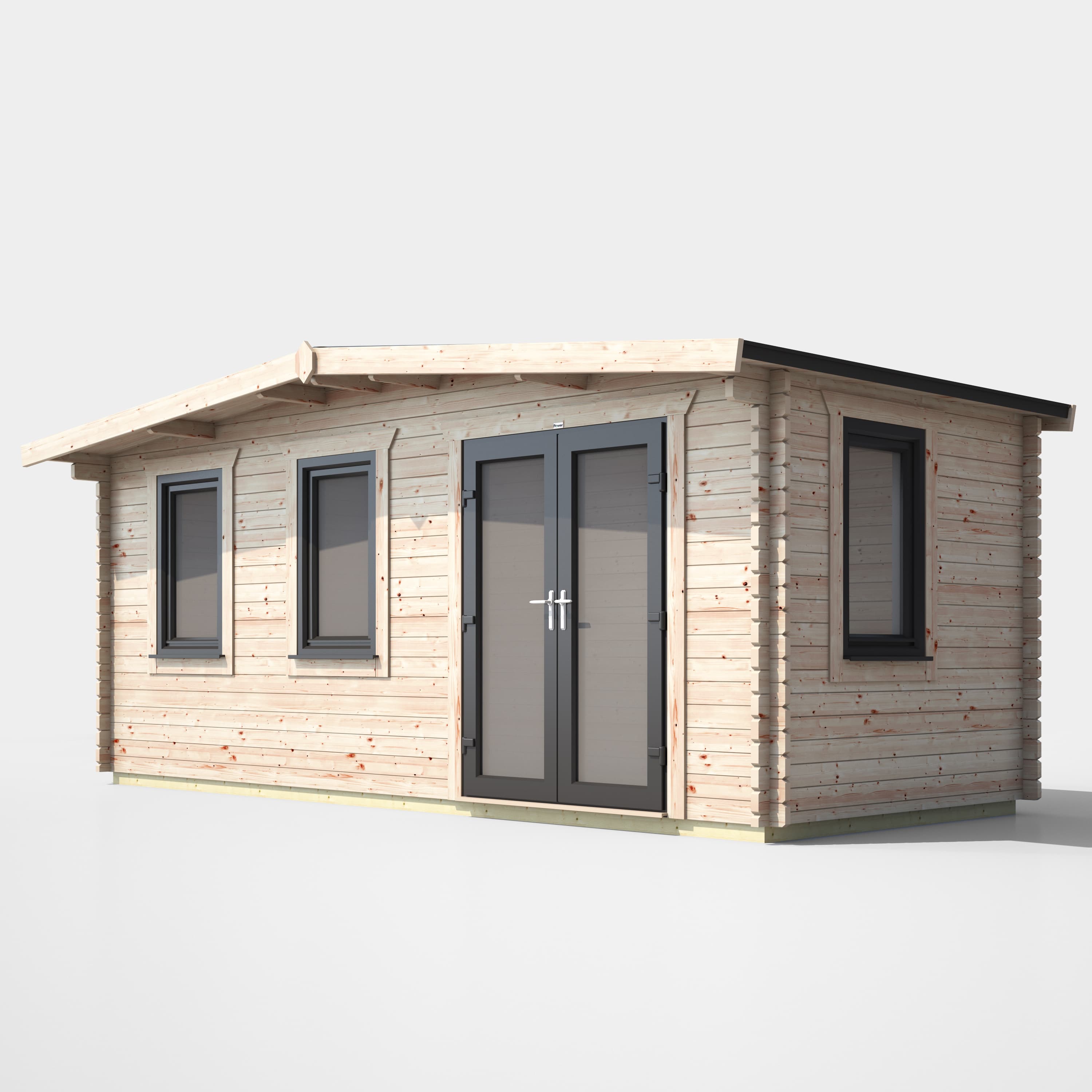 Powersheds 8 x 18 Power Chalet Log Cabin Right Doors