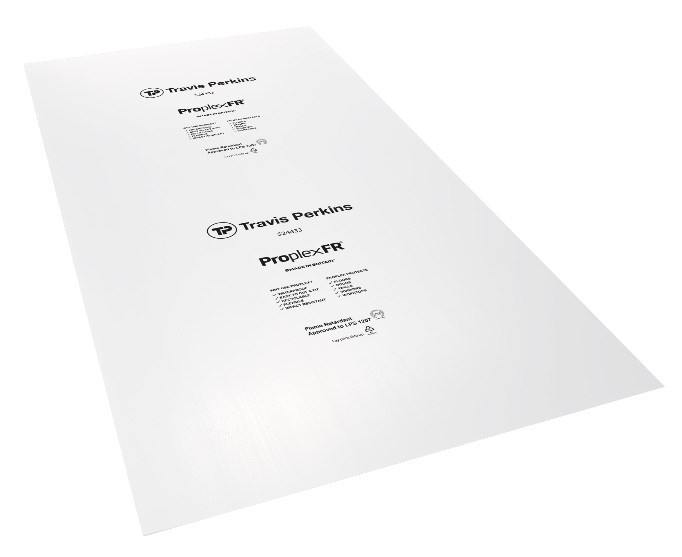 Proplex Flame Retardant Damage Prevention Sheet White 2mm x 1.2m x 2.4m