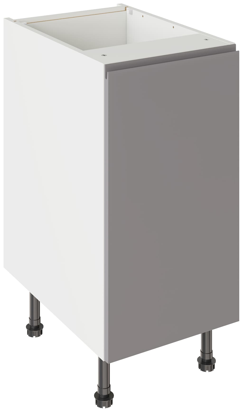Kitchen Kit Flatpack Base Unit J-pull Super Gloss Dust Grey 400mm - FKKJ0302