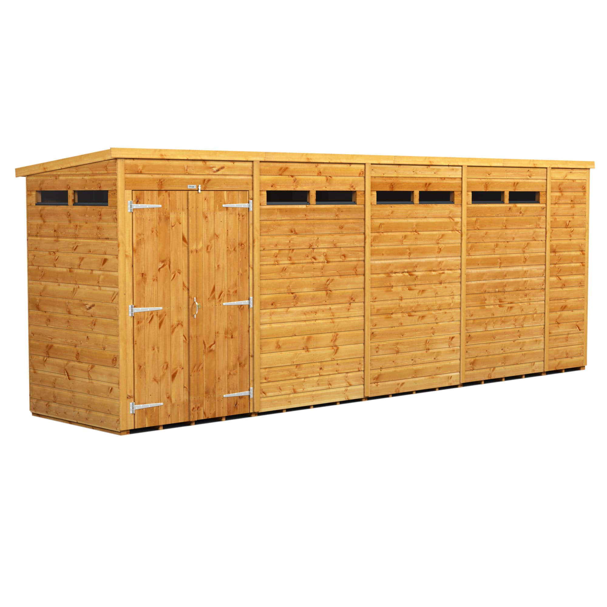 Powersheds 18 x 4 Power Pent Double Door Security Shed