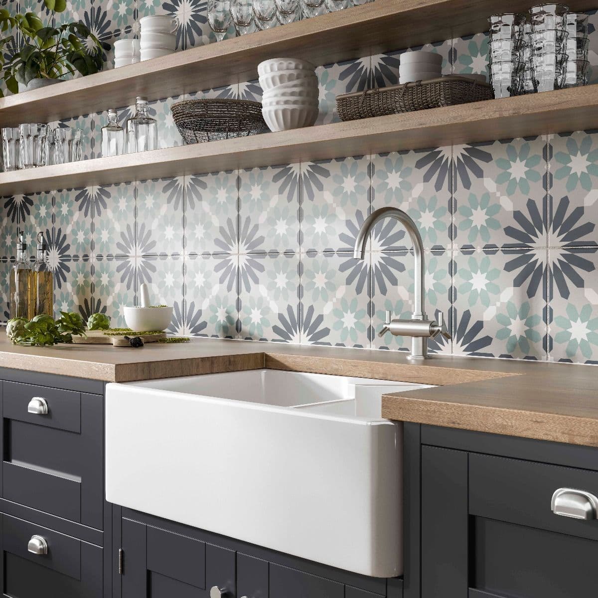 Gaudi Patterned Ceramic Wall & Floor Tile 25x25cm