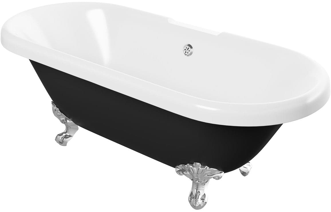 Richmond Black Freestanding Bath with chrome claw feet
