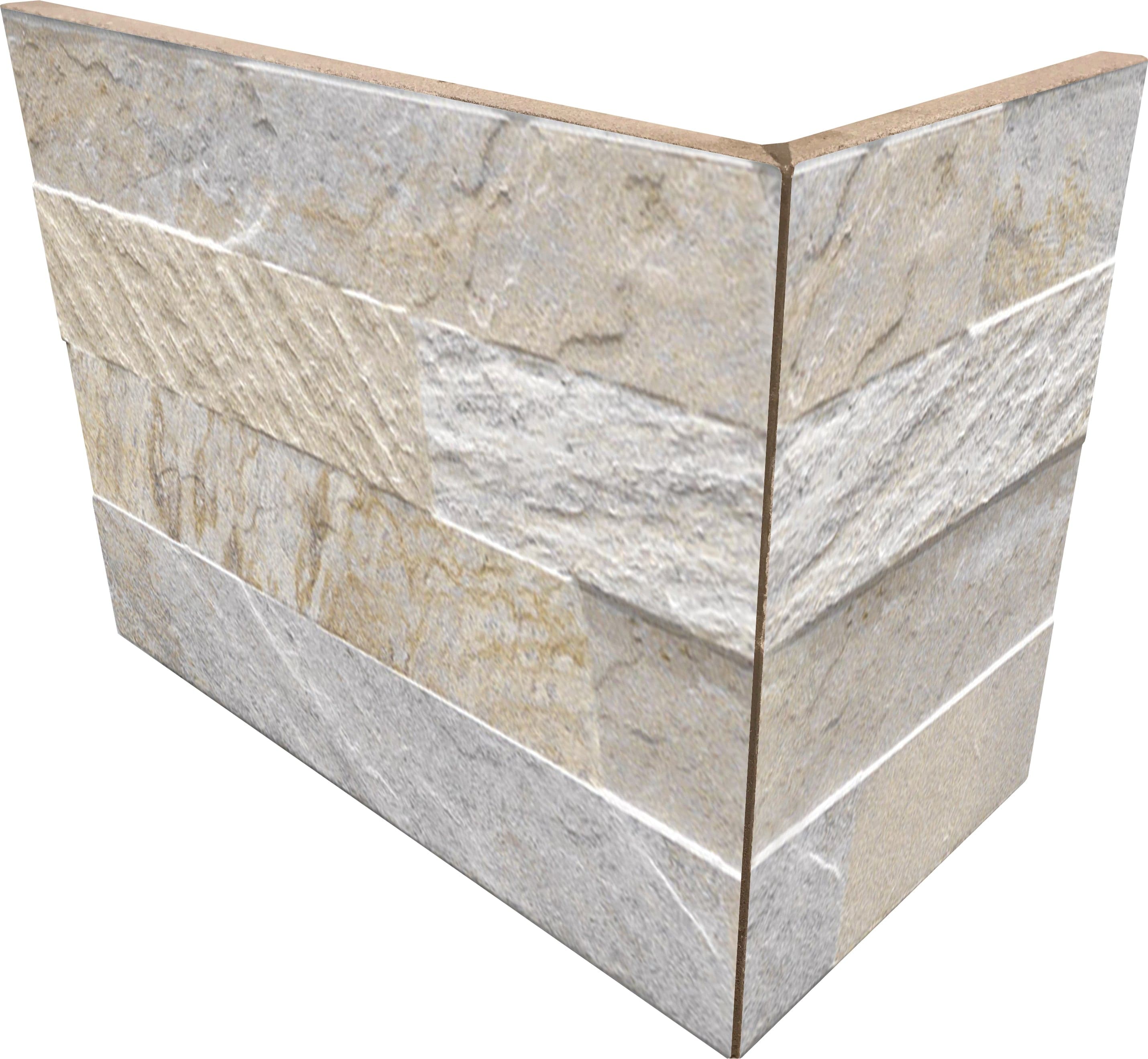 Tiles Ahead Cube Beige External Angle Splitface Effect Porcelain Cladding