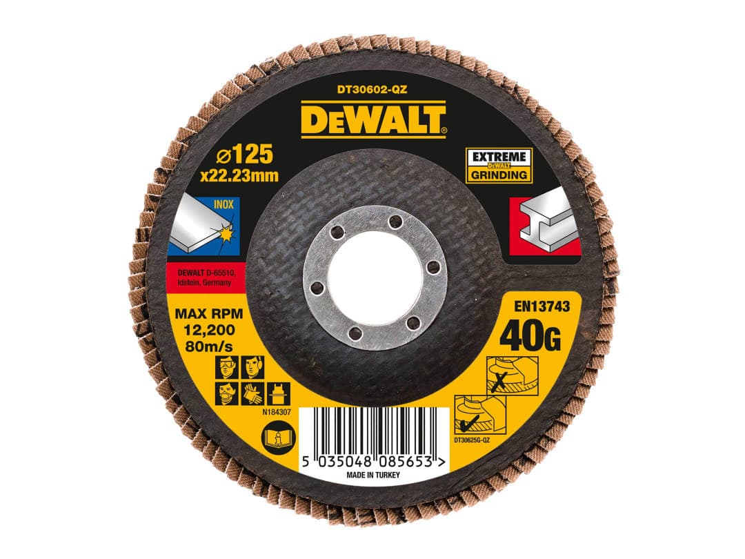 DEWALT Power Tools DT30602 Extreme Metal Flap Disc 125 x 22.2mm x 40G DT30602-QZ