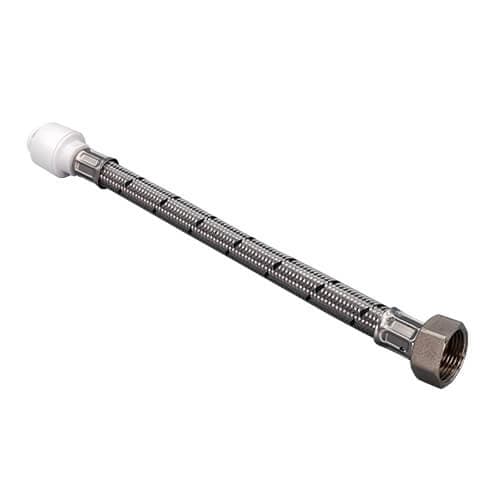 FloPlast Flofit+ Push Fit Flexi Hose with Tap Connector - 15mm x 1/2" x 300mm