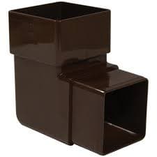 FloPlast Square Downpipe Bend - 92.5 Degree Brown