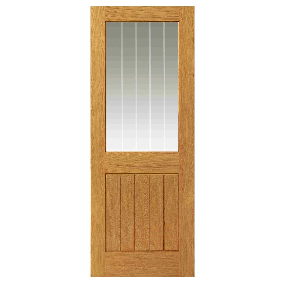 Thames Oak 1/2 Light Part Glazed Cottage Style Internal Door With Etched Glass - Finished - 35 x 1981 x 762mm