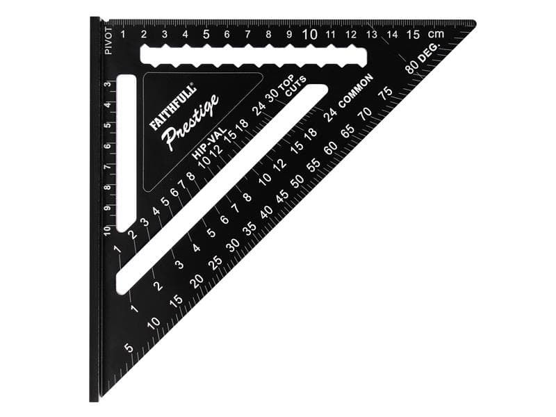 Faithfull Prestige Quick Roofing Square Black Aluminium 180Mm (Metric)