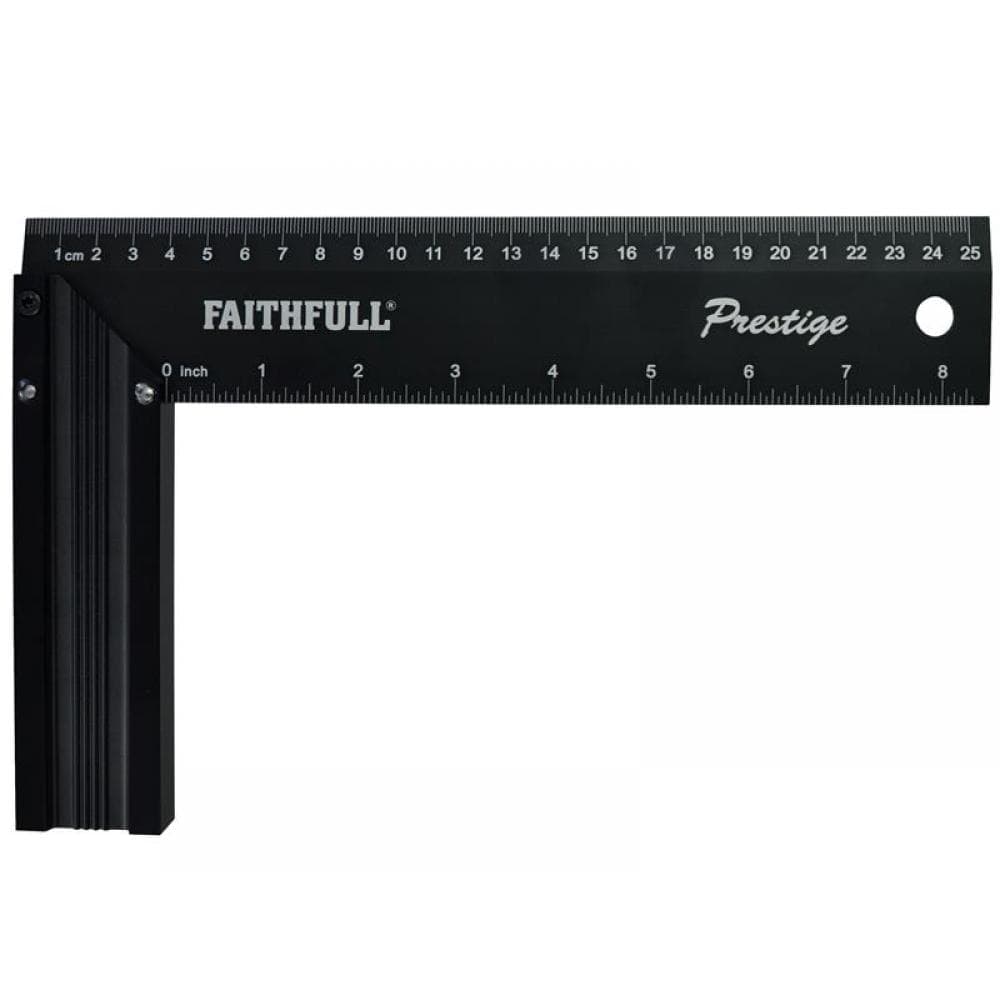Faithfull 718L25 Prestige Try Square Black Aluminium 250Mm (10In)