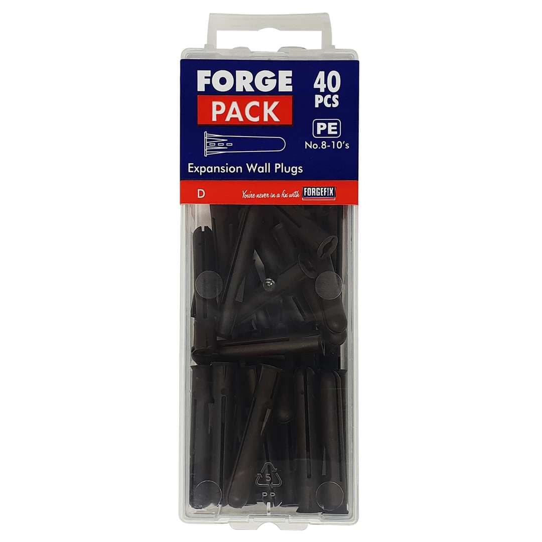 Forgepack FPEXP4 Expansion Wall Plugs - Plastic No. 8-10ftS (Pack Of 40)