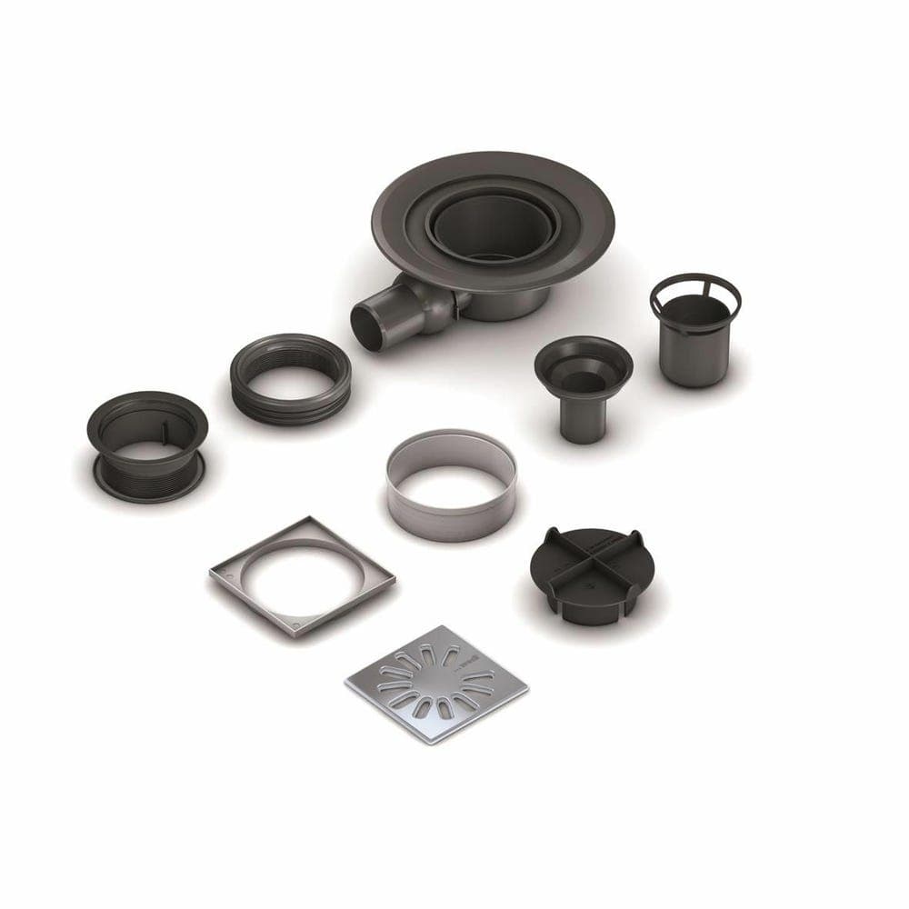 Wedi Fundo Point Drain Horizontal DN50 - Square