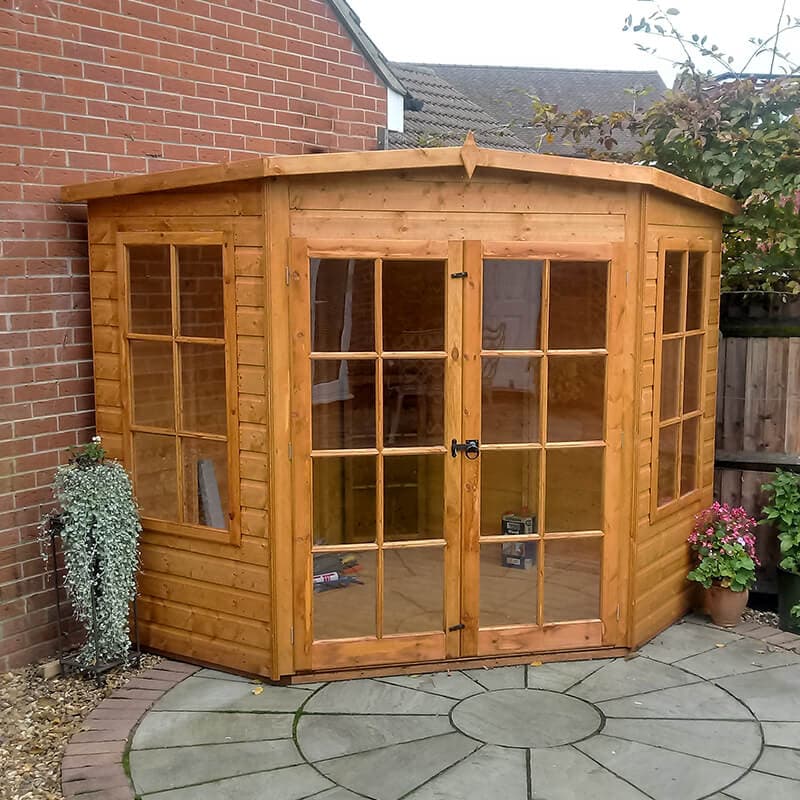 7'5x7'5 Shire Hampton Traditional Corner Wooden Summer House
