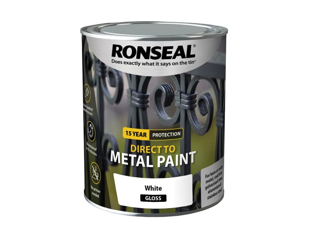 Ronseal Direct to Metal Paint White Gloss 750ml 39198