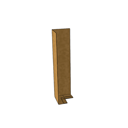 Copper Fascia L Profile Internal 90 Degree Corner - 175mm