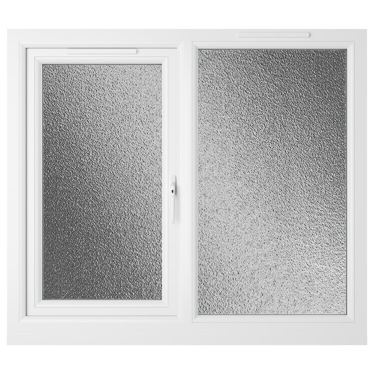 uPVC White Double Glazed Window - Right Handed - Side Hung - Obscure Glass - 1190 x 1040mm