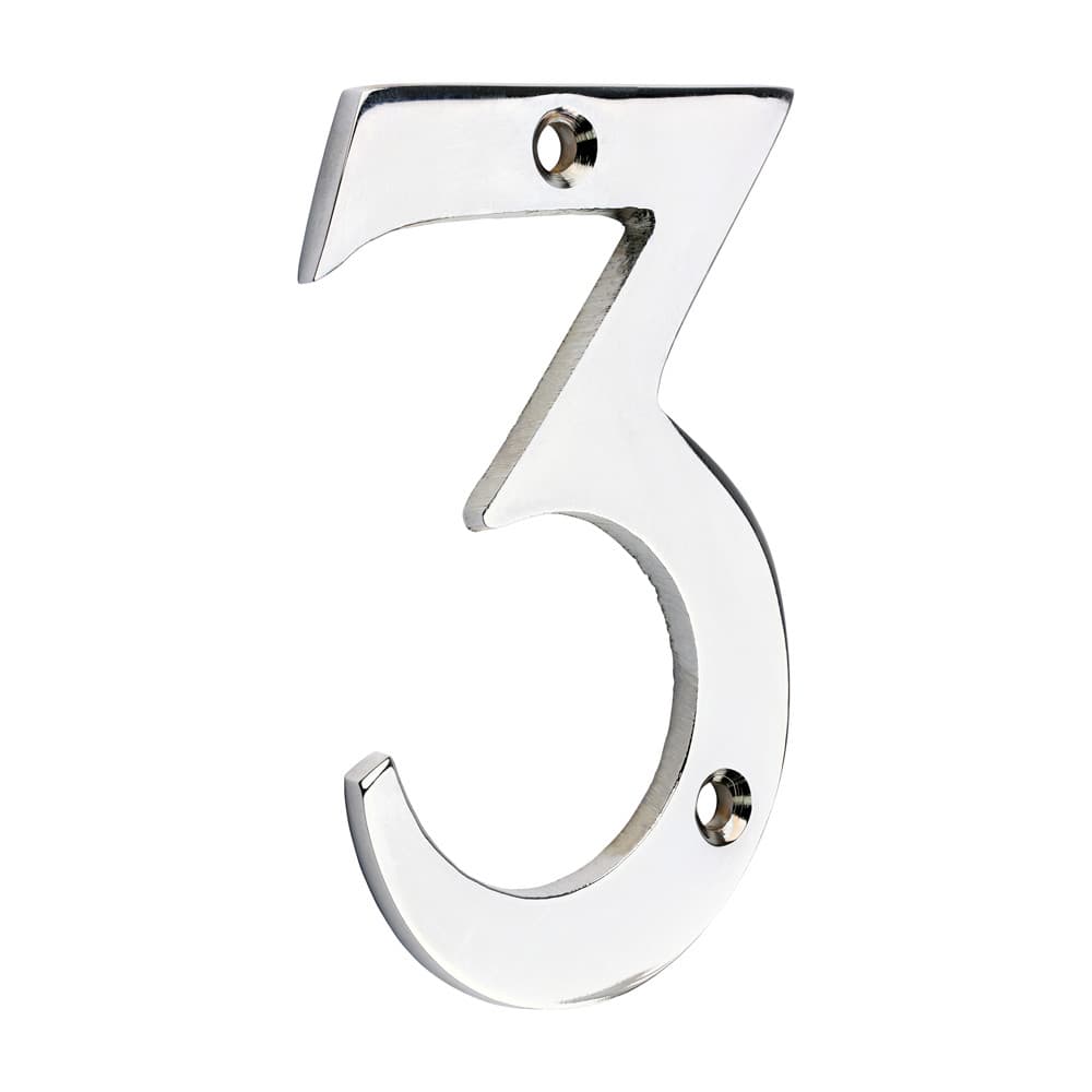 Timco Door Numeral 3 - Polished Chrome TIMpac 1 200047P