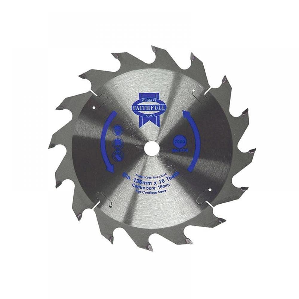 Faithfull Tct Cordless Trimsaw Blade 136 X 10Mm X 30T Pos