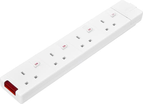 4 Skt 13A Ind Sw Trailing Socket White SWG4-MP
